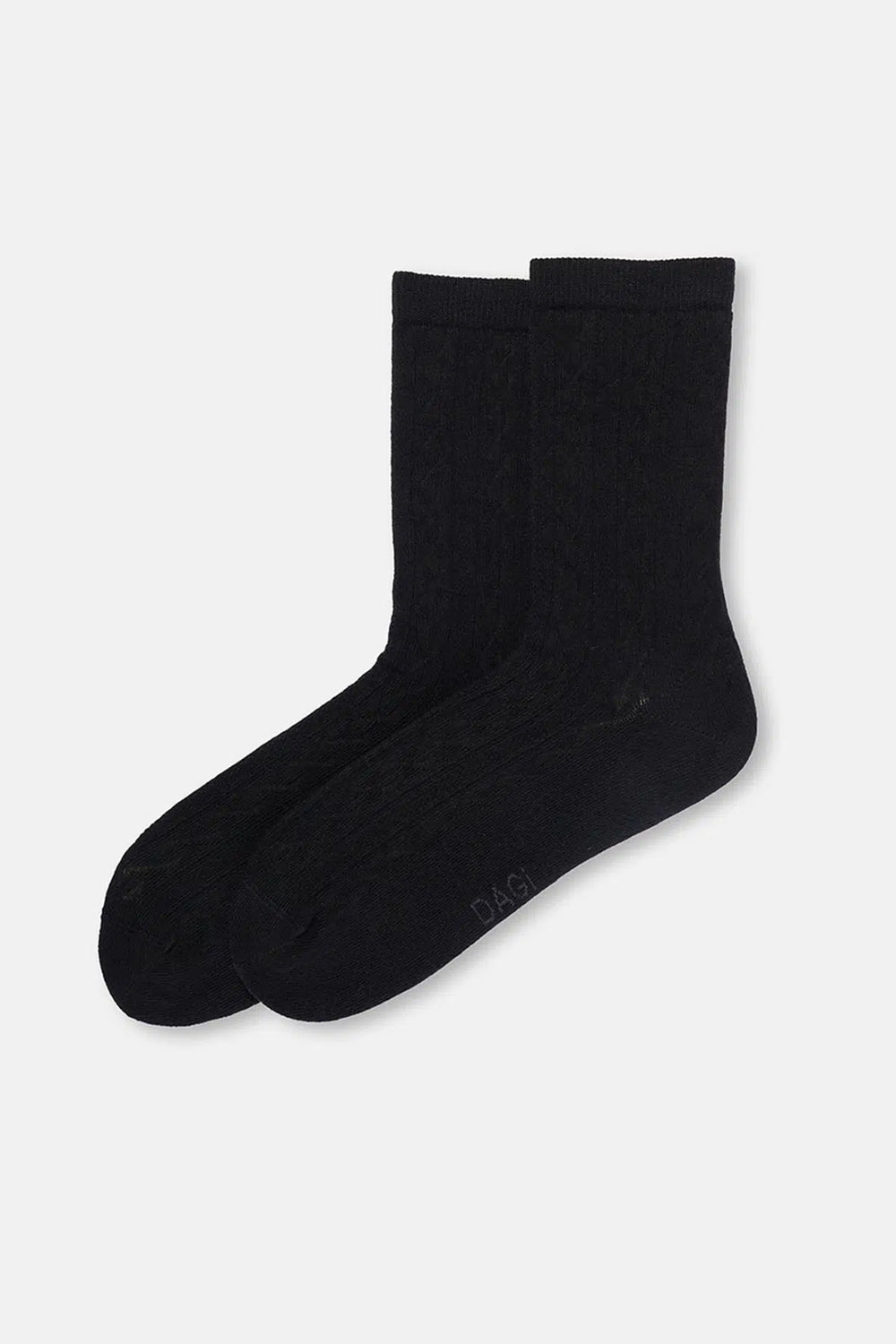 Ekru-Siyah Kadın 2'li Örgü Desenli Çorap