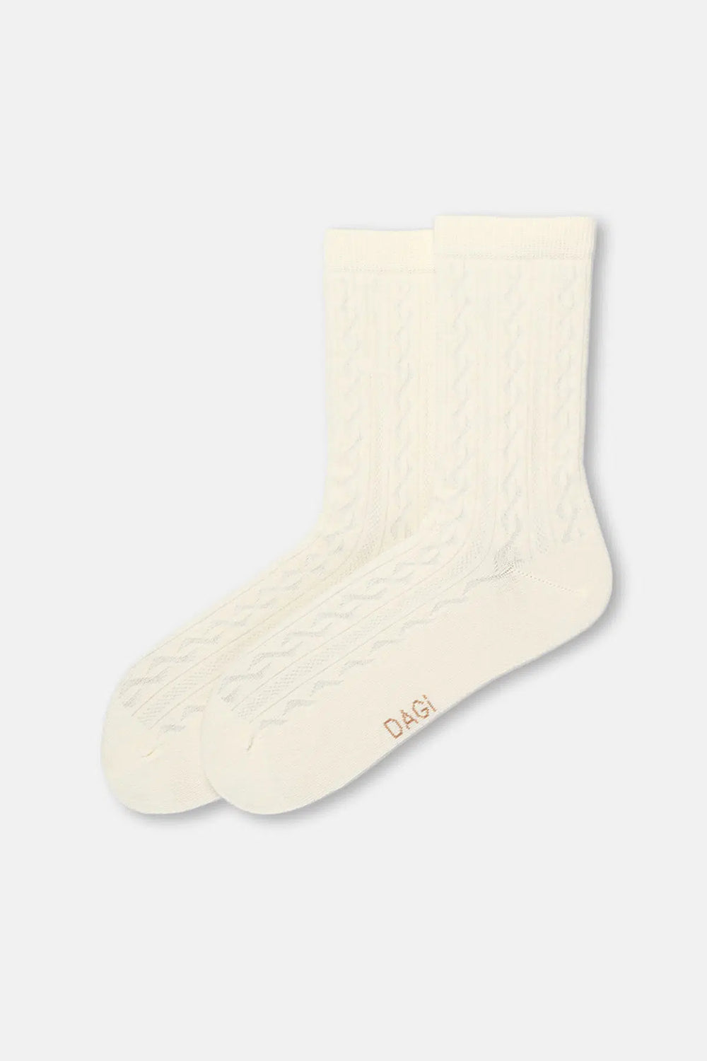 Ekru-Siyah Kadın 2'li Örgü Desenli Çorap