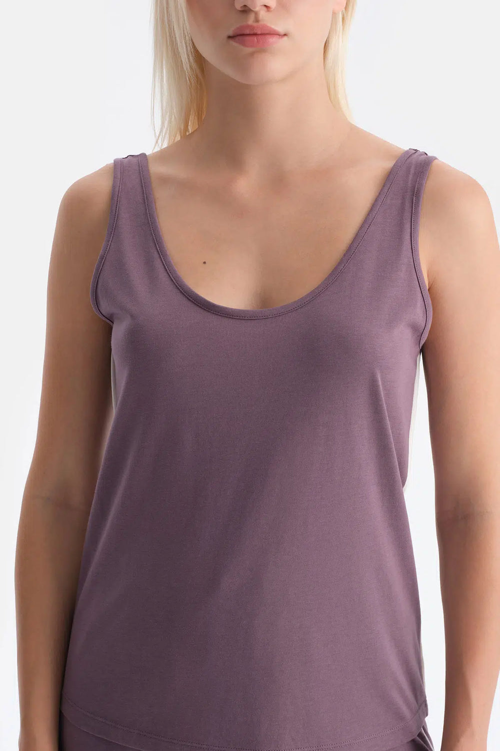 Mürdüm Kalın Askılı Pamuk Modal Atlet Şort Takım