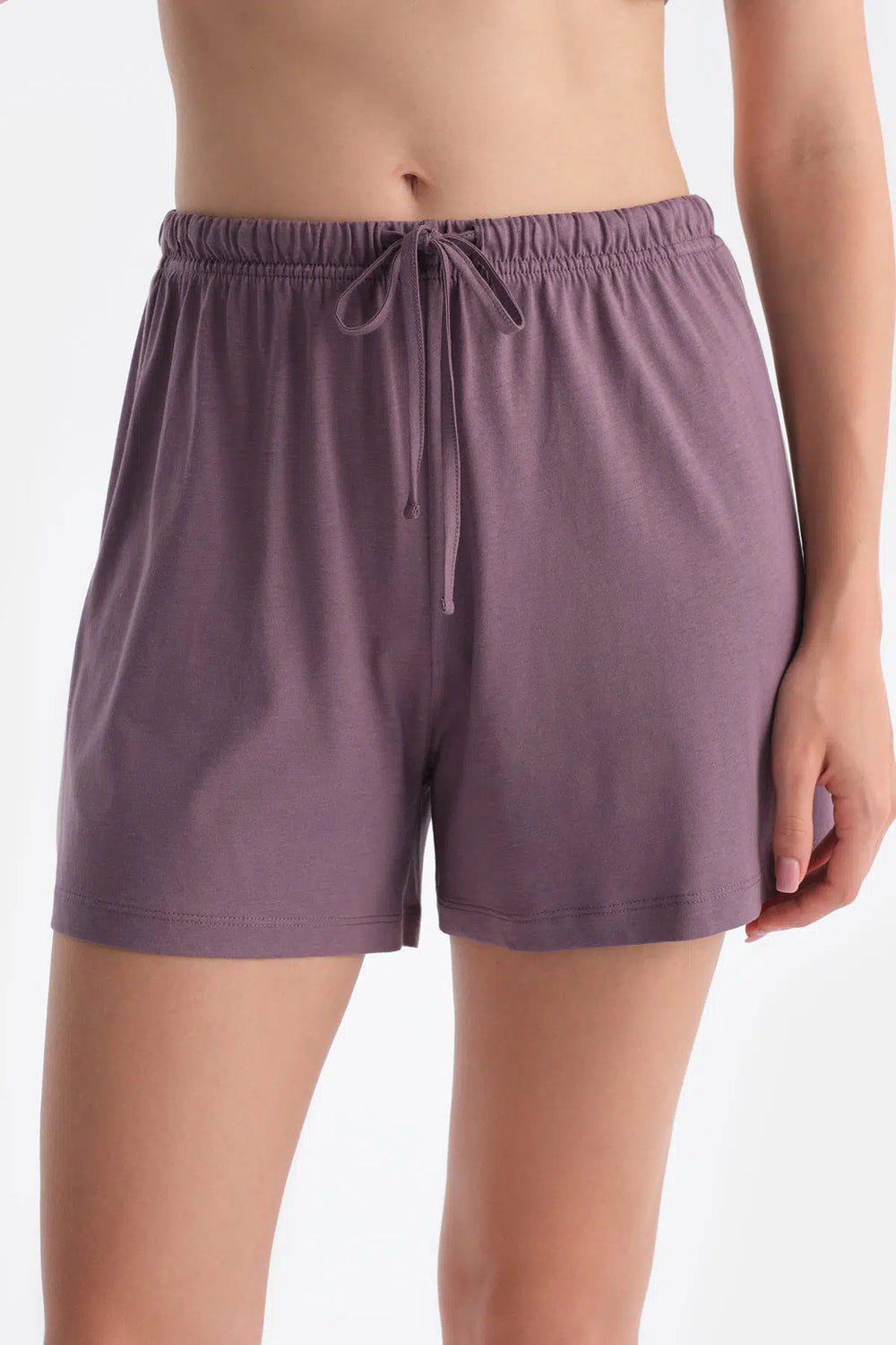 Mürdüm Kalın Askılı Pamuk Modal Atlet Şort Takım