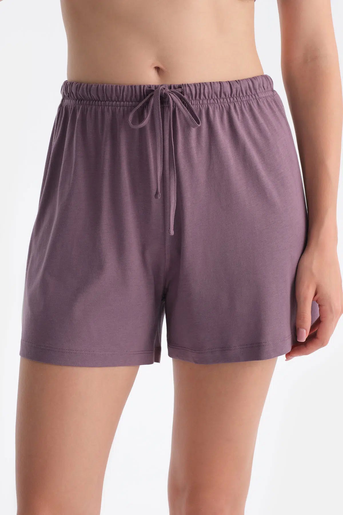 Mürdüm Kalın Askılı Pamuk Modal Atlet Şort Takım