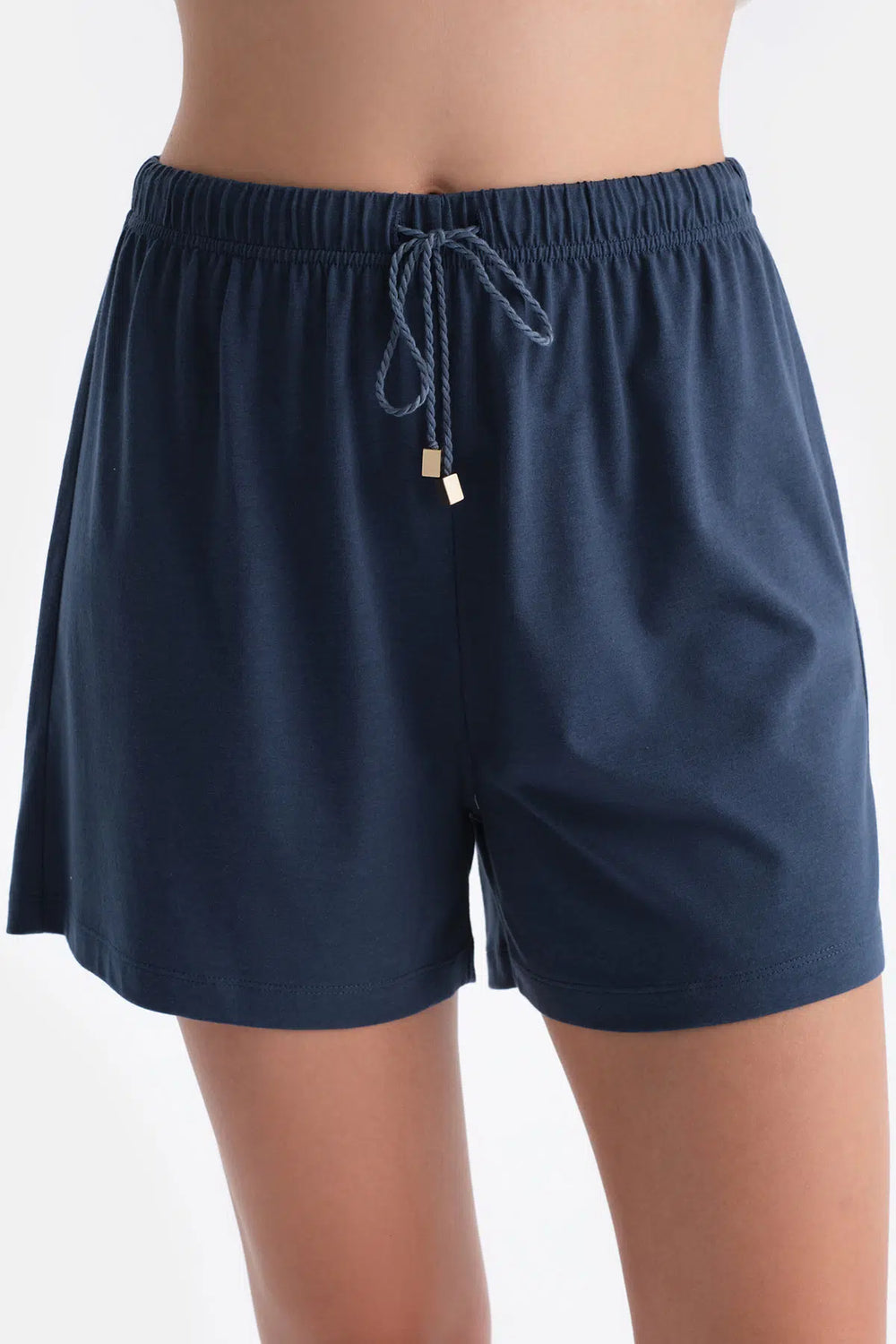 Ekru V Yaka Kısa Kollu Şort Takım