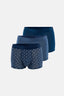 Mavi 3'lü Desenli Micro Modal Boxer