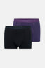 Mor-Siyah 2'li Desenli Pamuk Boxer