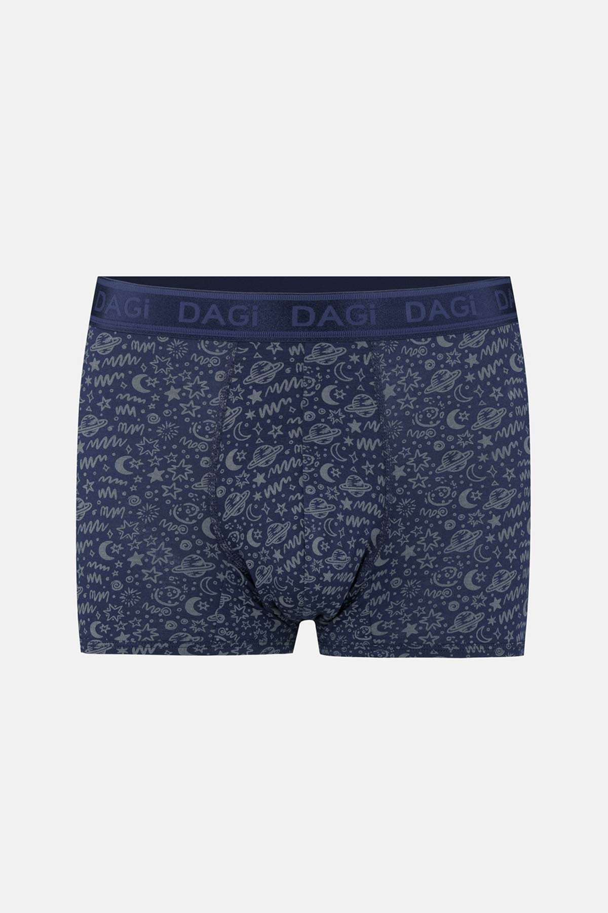 Lacivert-Antrasit 3'lü Desenli Micro Modal Boxer