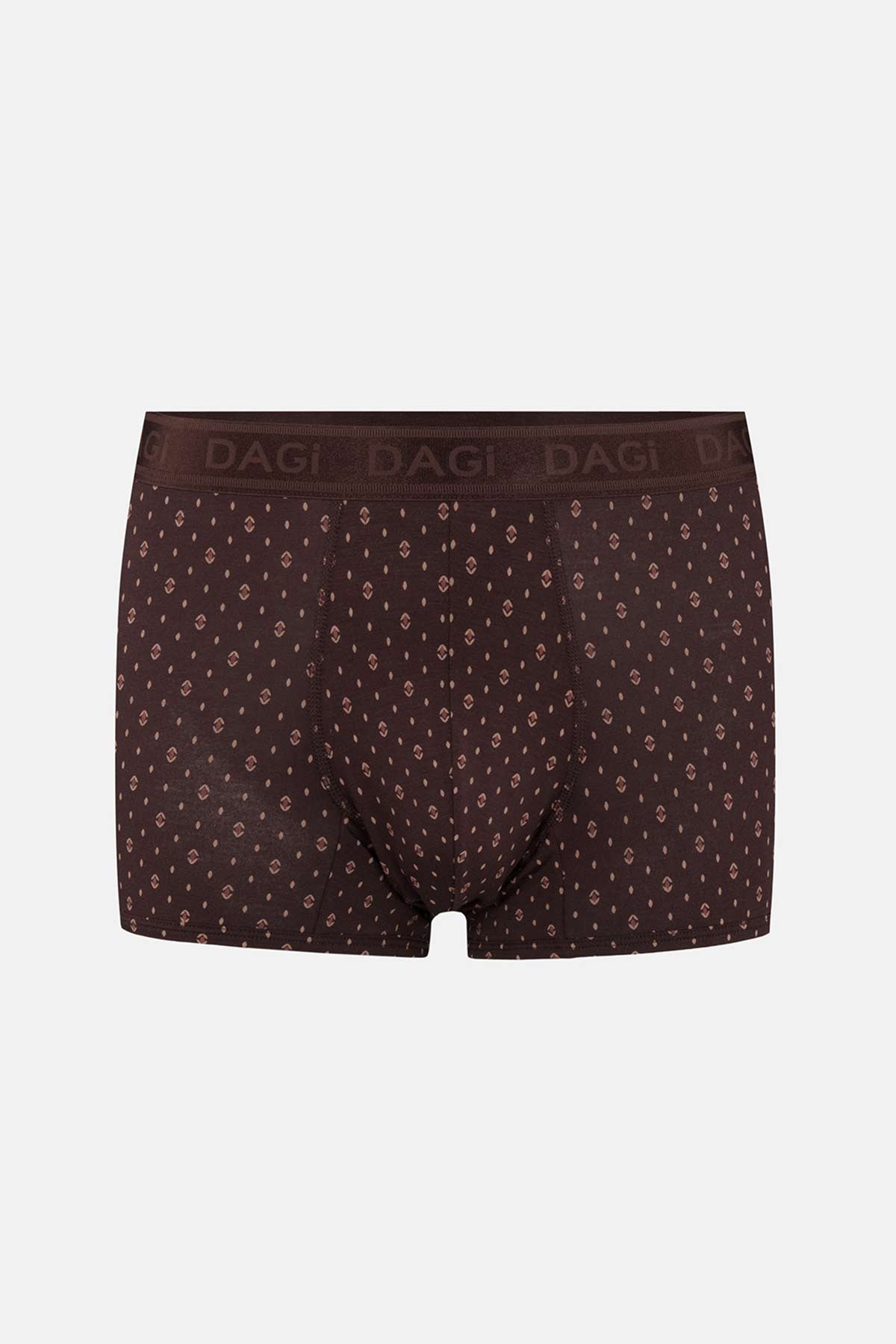 Siyah-Mocha 3'lü Desenli Micro Modal Boxer