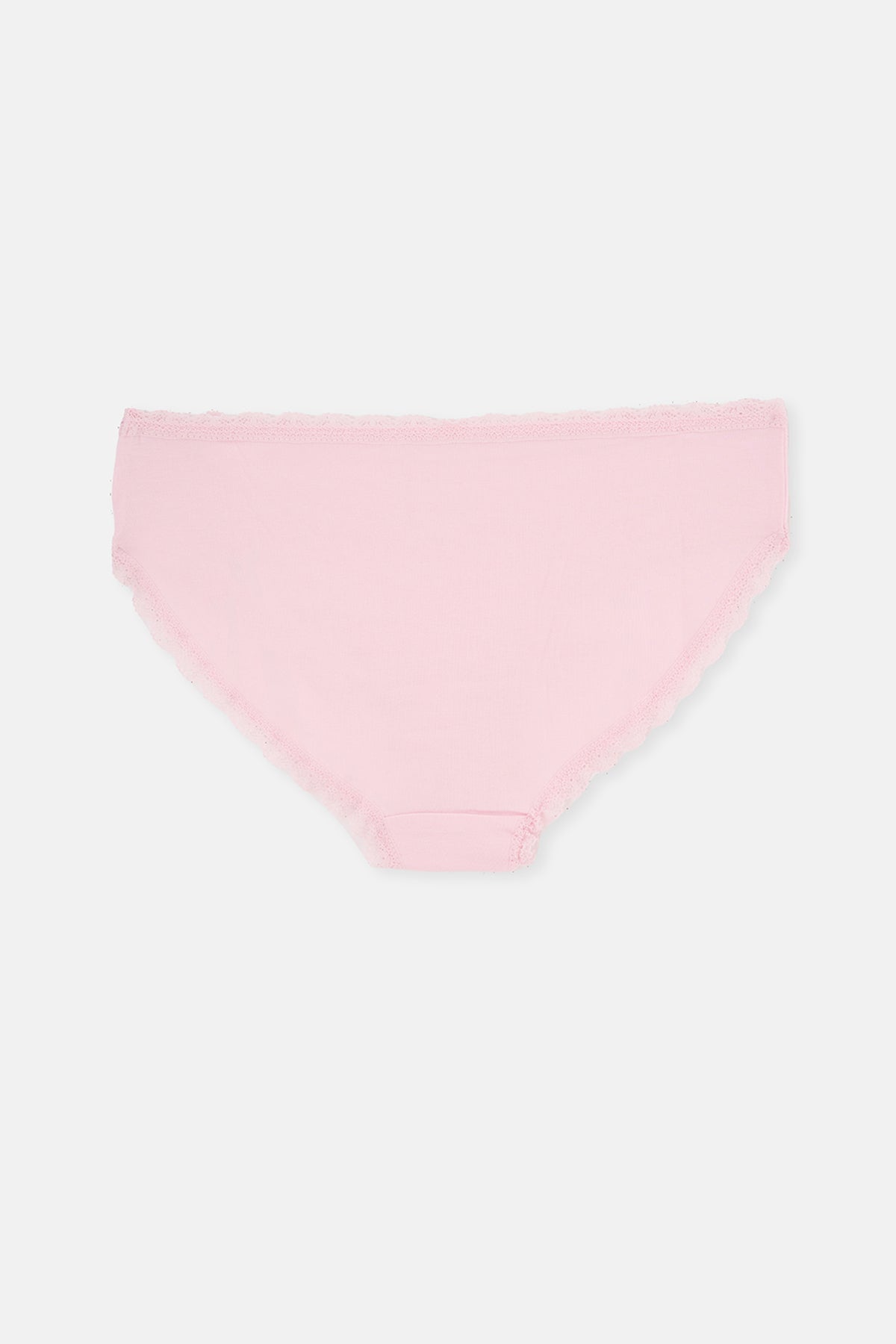 Pembe-Sarı 3'lü Bel Ve Paça Dantel Detaylı Düz Hipster Külot