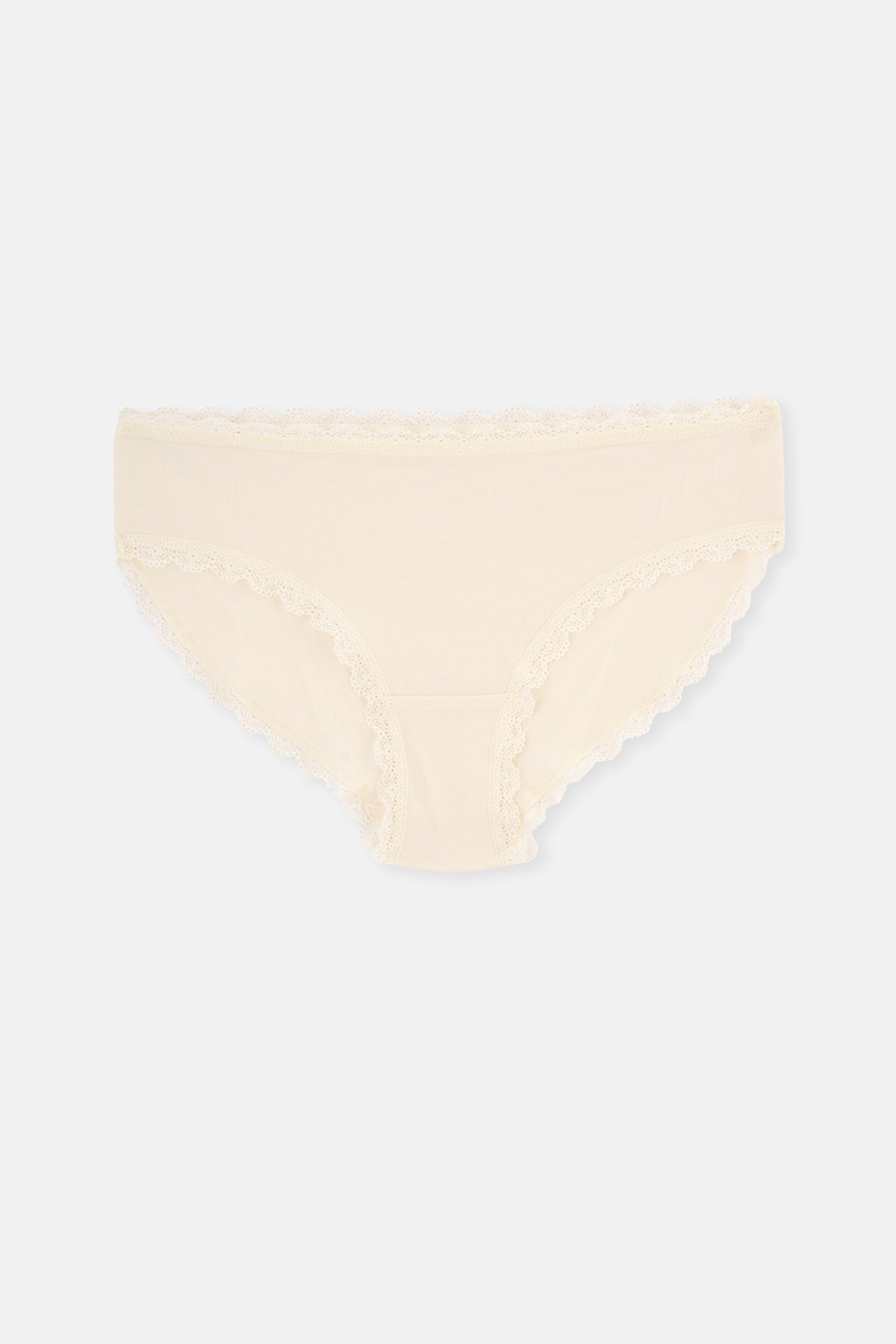 Pembe-Sarı 3'lü Bel Ve Paça Dantel Detaylı Düz Hipster Külot