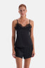 Siyah Dantel Detaylı Camisole ve Şort