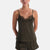 Haki Dantel Detaylı Camisole ve Şort