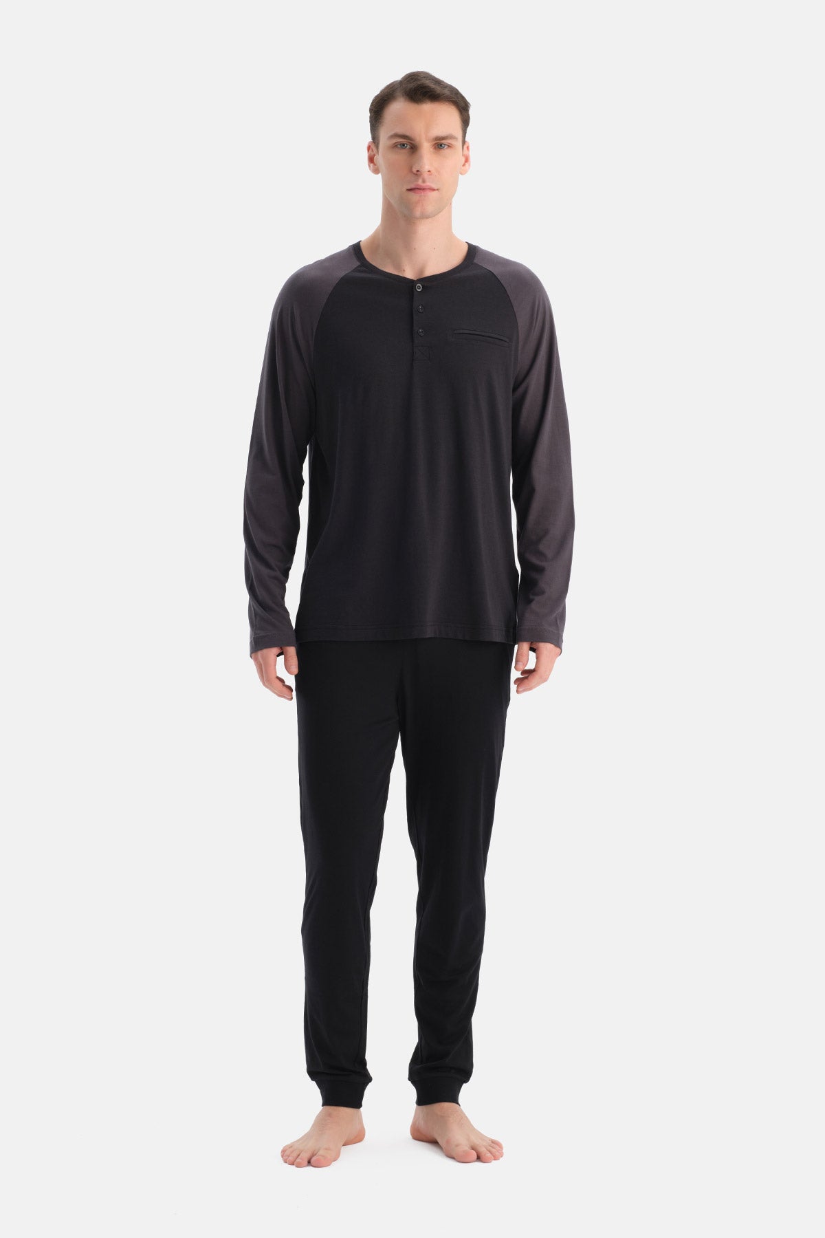 REGLAN KOLLU PAMUK MODAL TİŞÖRT PANTOLON TAKIM