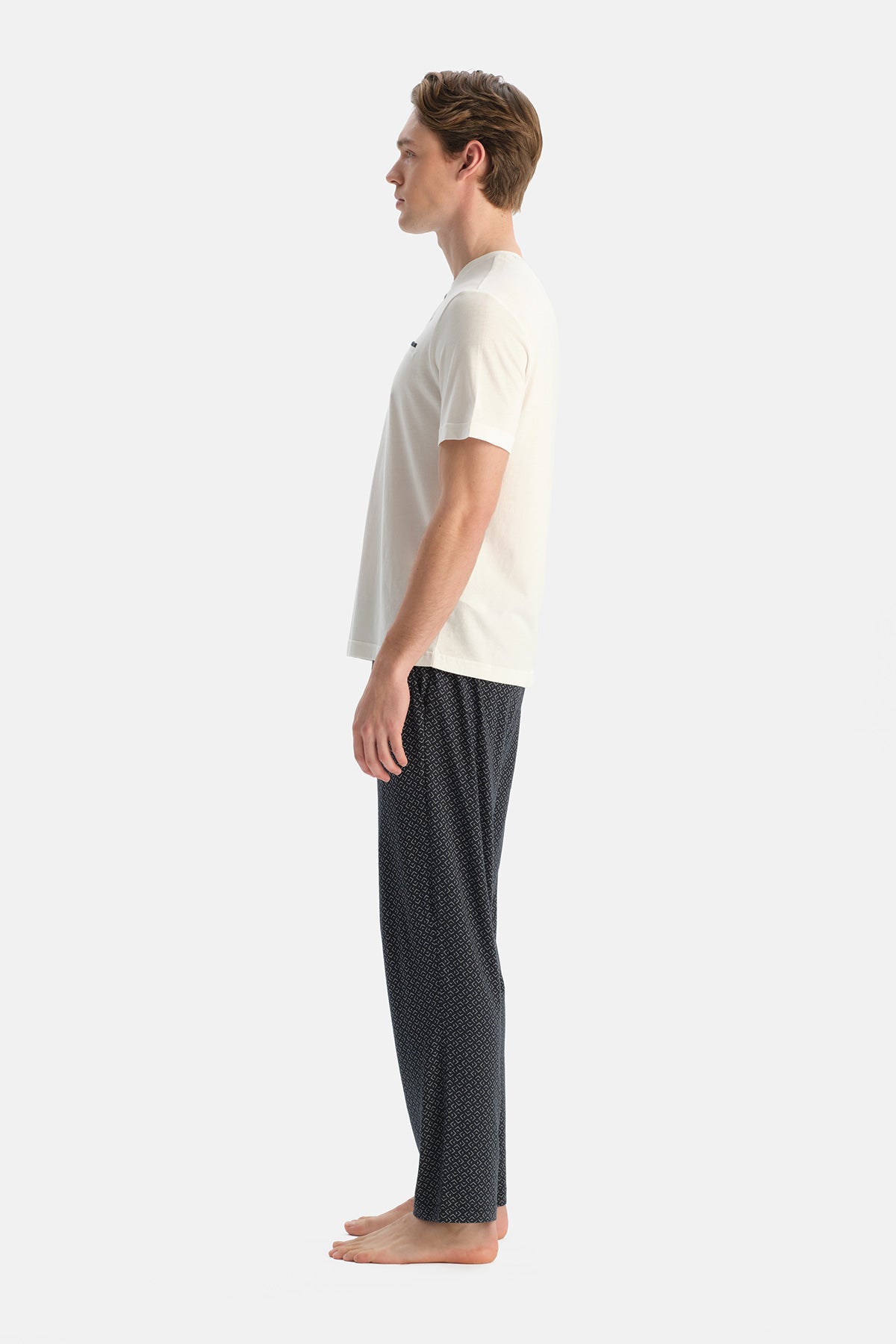 Beyaz Kısa Kollu Yarım Patlı Üçlü Takım 26SM18833AK_307 | Dagi