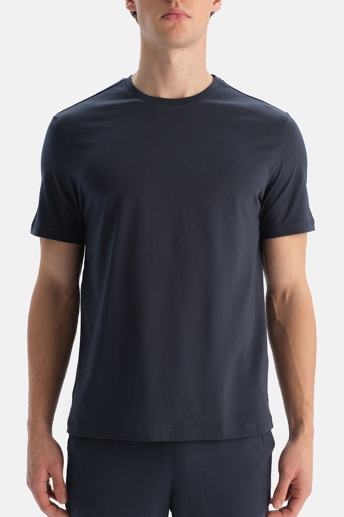 Lacivert Bisiklet Yaka Tişört Pantolon Takım