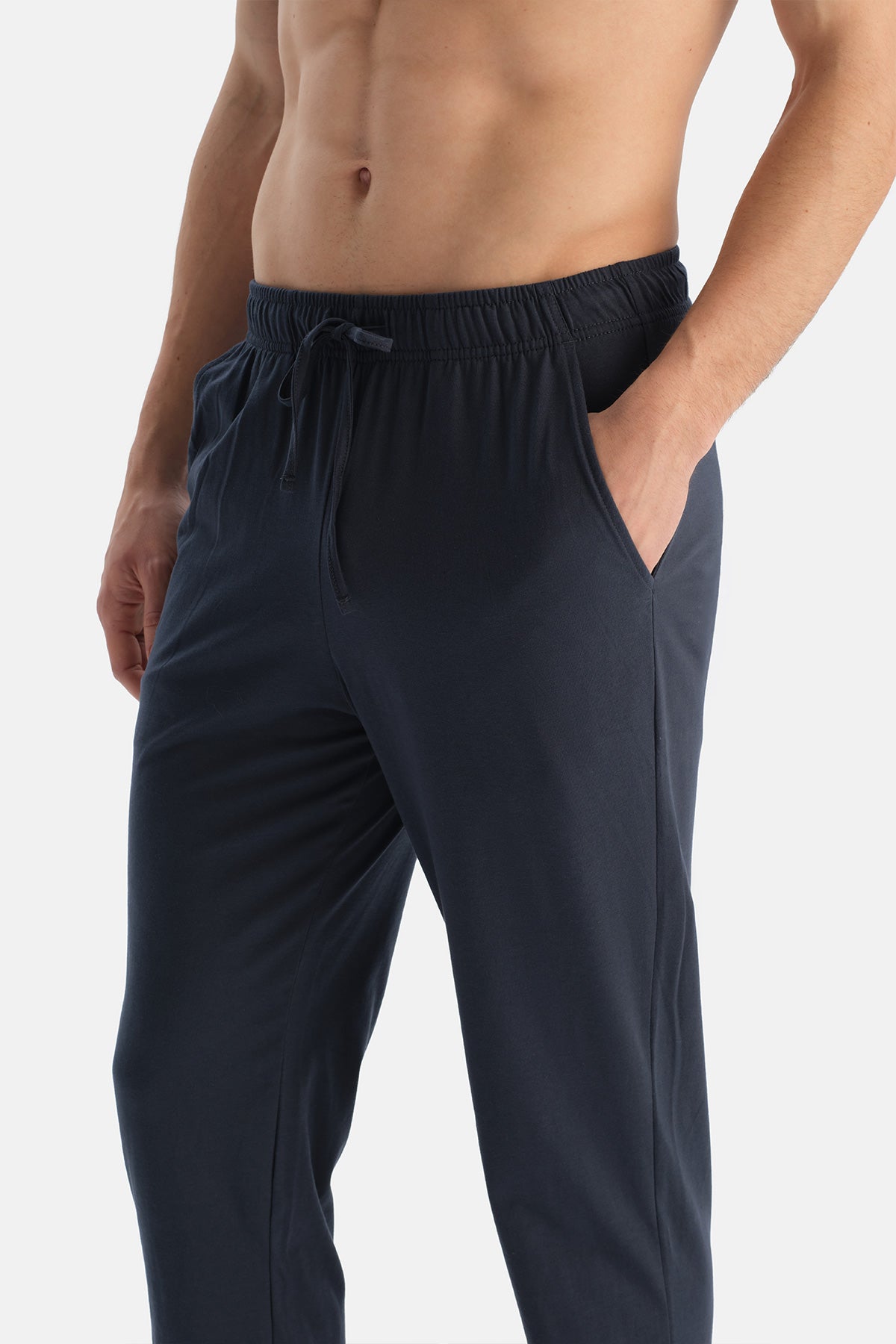 Lacivert Bisiklet Yaka Tişört Pantolon Takım