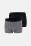 Siyah 5210 2'li Desenli Pamuk Boxer