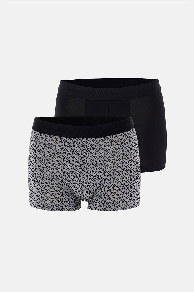 Siyah 5210 2'li Desenli Pamuk Boxer