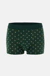 Koyu Yeşil 5210 2'li Desenli Pamuk Boxer