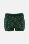 Koyu Yeşil 5210 2'li Desenli Pamuk Boxer