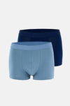 AÇIK INDİGO-LACİVERT 5210 2'li Desenli Pamuk Boxer