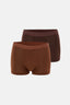 Kahverengi 5210 2'li Desenli Pamuk Boxer