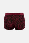 Bordo-Siyah 3'lü Desenli Micro Modal Boxer