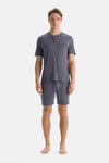 Indigo Kısa Kollu Patlı Tişört Şort Cooling Takım