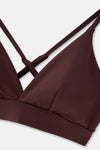 Koyu Kahve Çapraz Bel Detaylı Sporcu Sütyeni