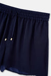 Lacivert Dokuma Şort