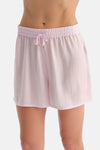 Açık Pembe Dokuma Şort