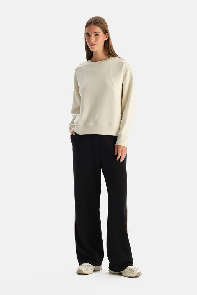 YAN ŞERİT DETAYLI MODAL KARIŞIMLI PANTOLON