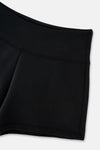 Siyah Beli Ribanalı Modal Karışımlı Şort