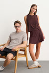 Koyu Kahve Basic Modal Karışımlı Şort Etek