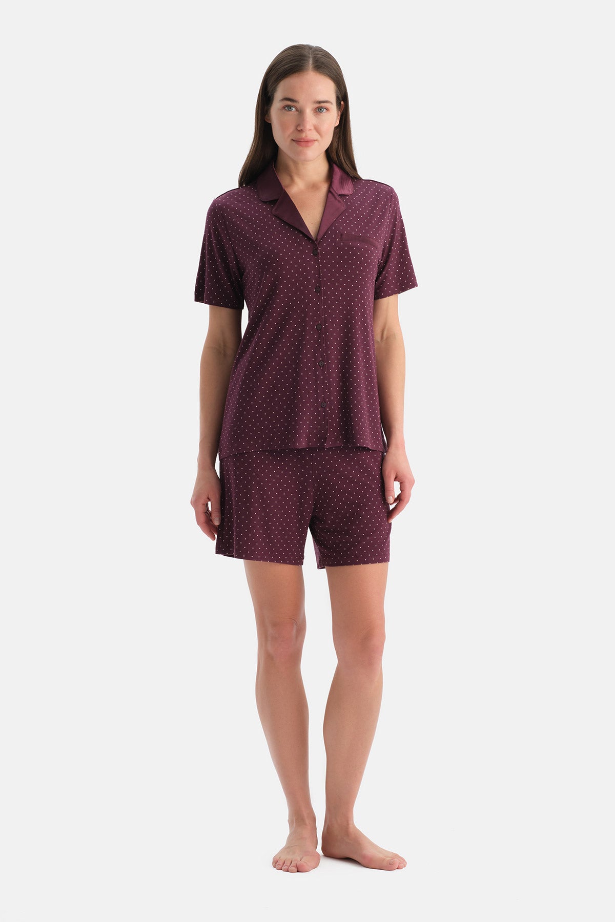 PUANTİYELİ SİROVİSKON GÖMLEK ŞORT TAKIM