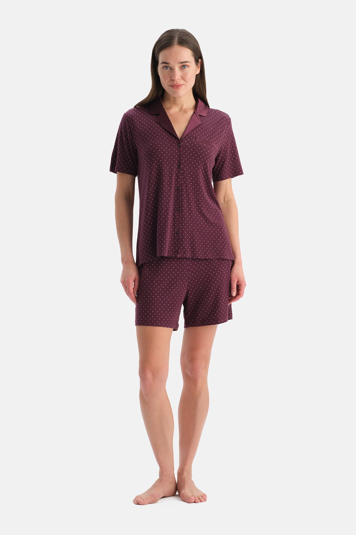 PUANTİYELİ SİROVİSKON GÖMLEK ŞORT TAKIM