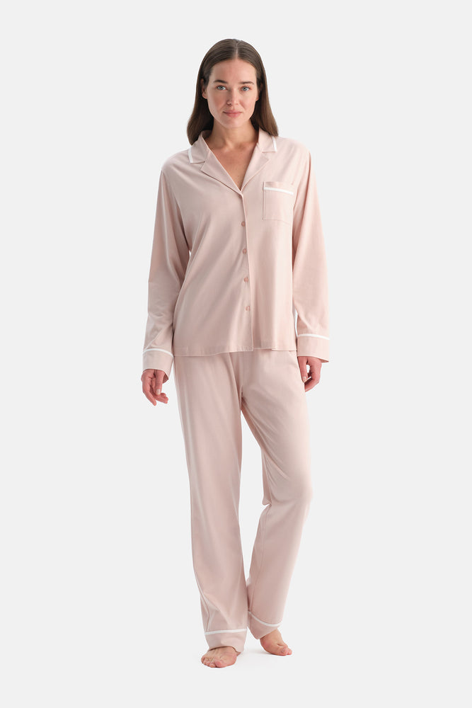 BİYELİ PAMUK MODAL GÖMLEK PANTOLON TAKIM