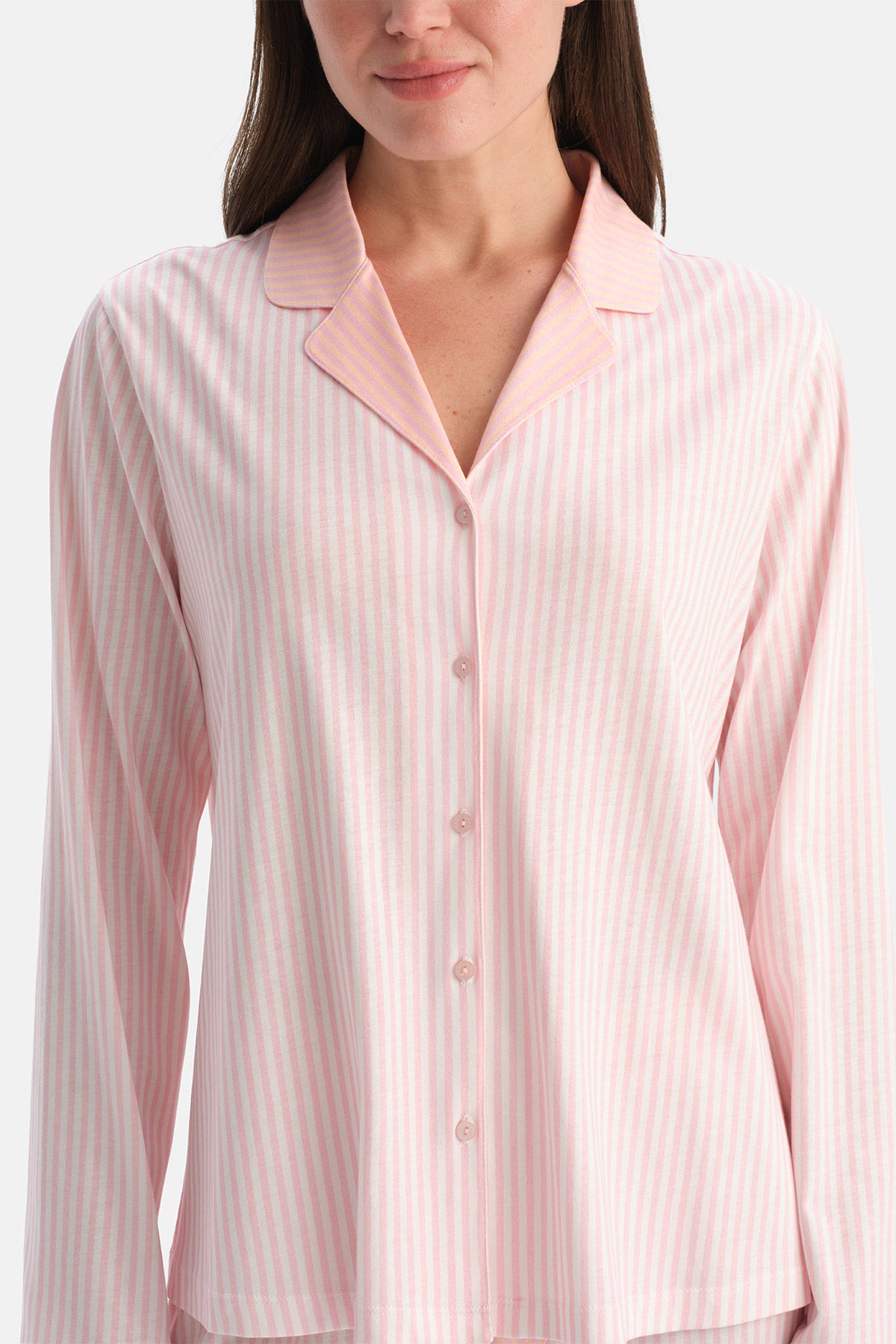 ÇİZGİLİ PAMUK MODAL GÖMLEK PANTOLON TAKIM