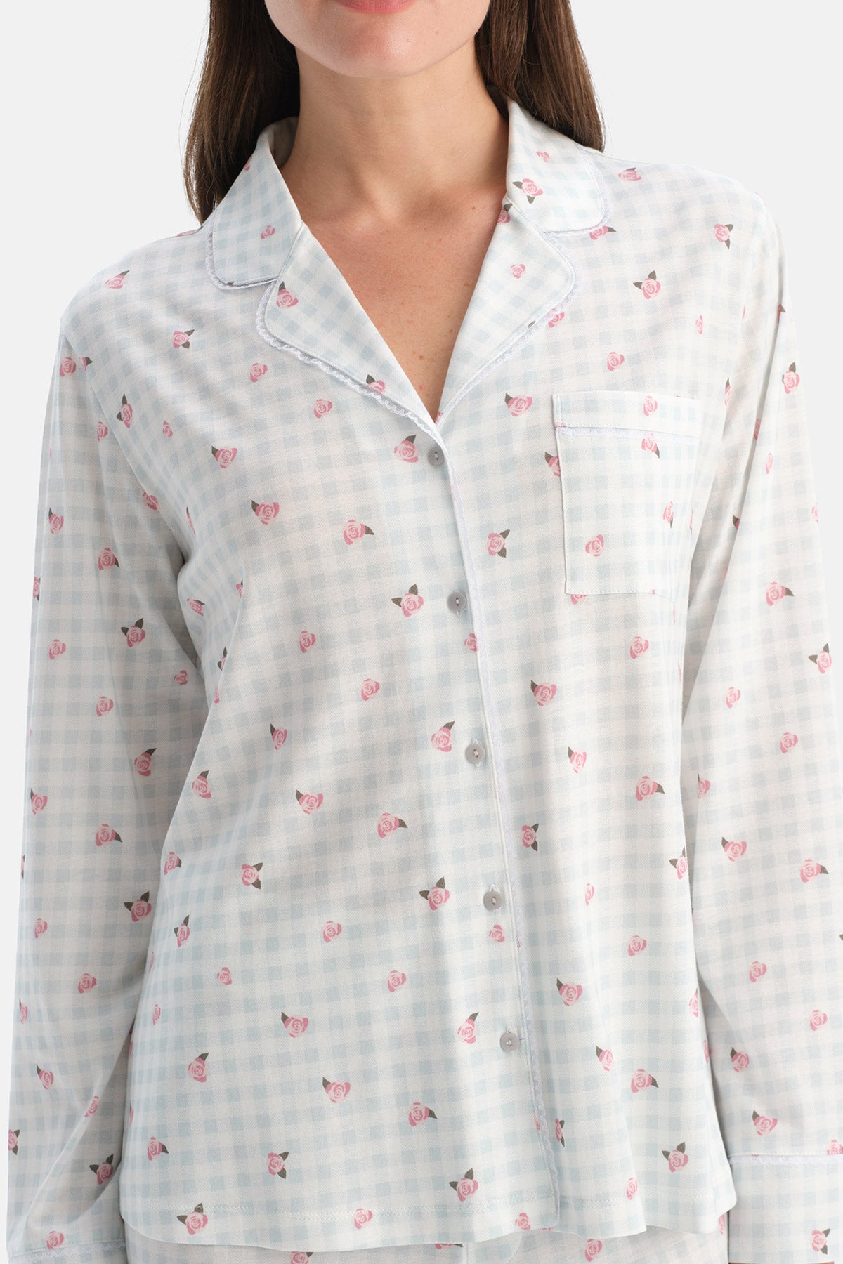 PÖTİKARELİ PAMUK MODAL GÖMLEK PANTOLON TAKIM