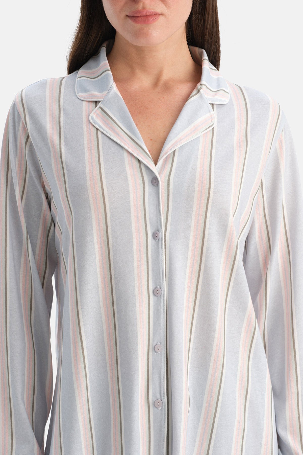 ÇİZGİLİ PAMUK MODAL GÖMLEK PANTOLON TAKIM