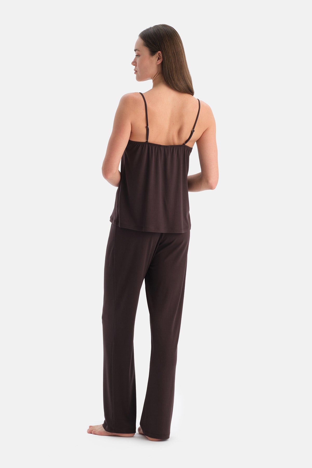 DANTEL DETAYLI PAMUK MODAL ATLET PANTOLON TAKIM