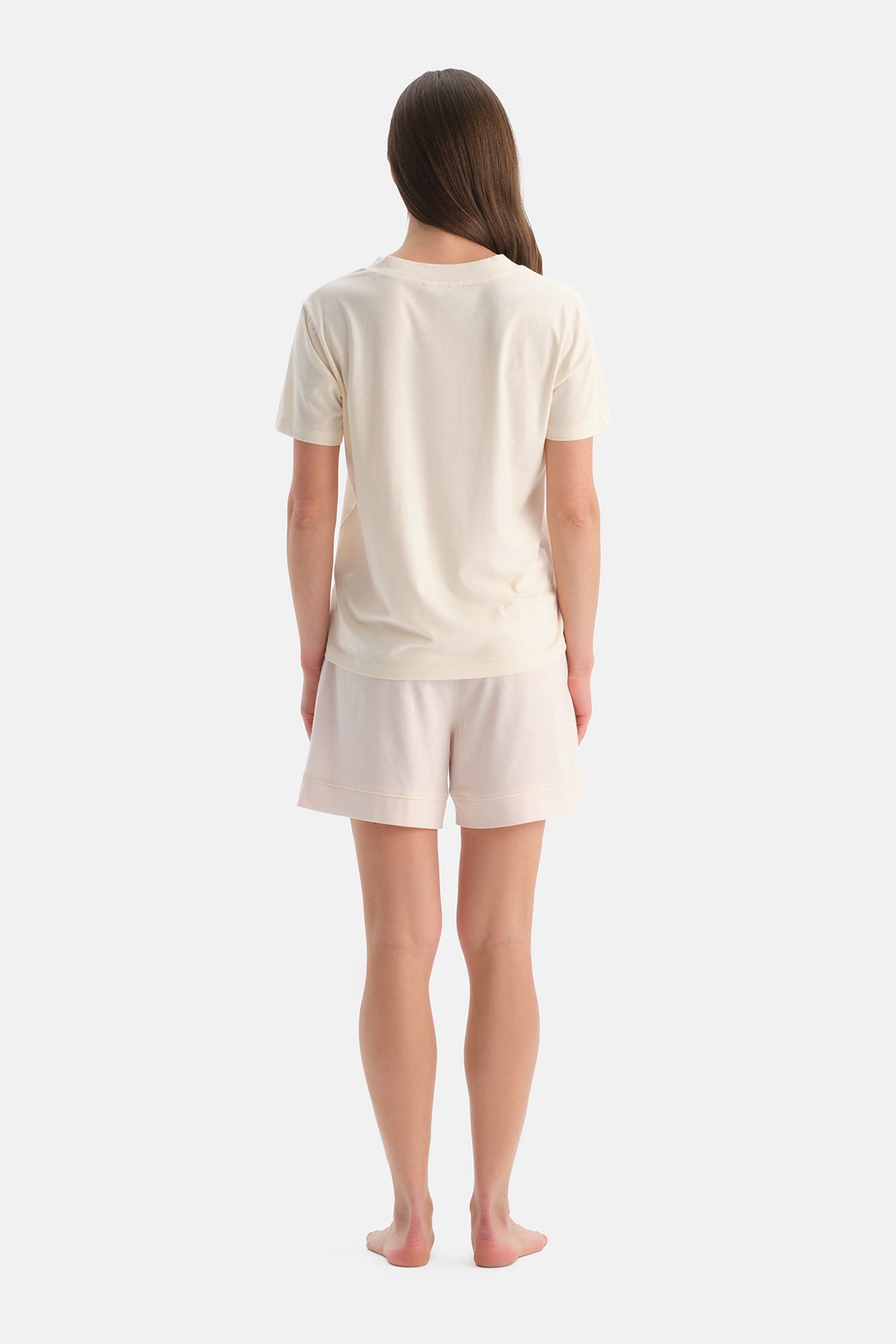 V YAKA PAMUK MODAL TİŞÖRT ŞORT TAKIM