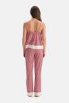 Pembe Geometrik Desenli Pamuk Modal Atlet Pantolon Pijama Takımı