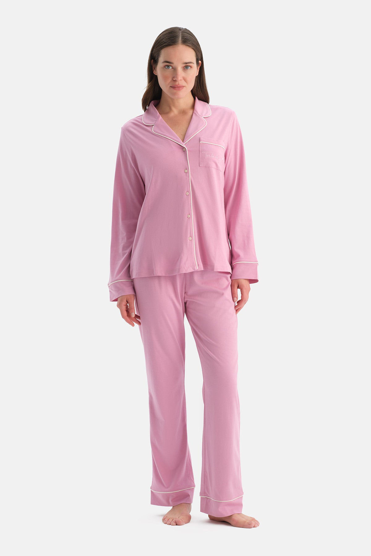 BİYELİ PAMUK MODAL GÖMLEK PANTOLON TAKIM