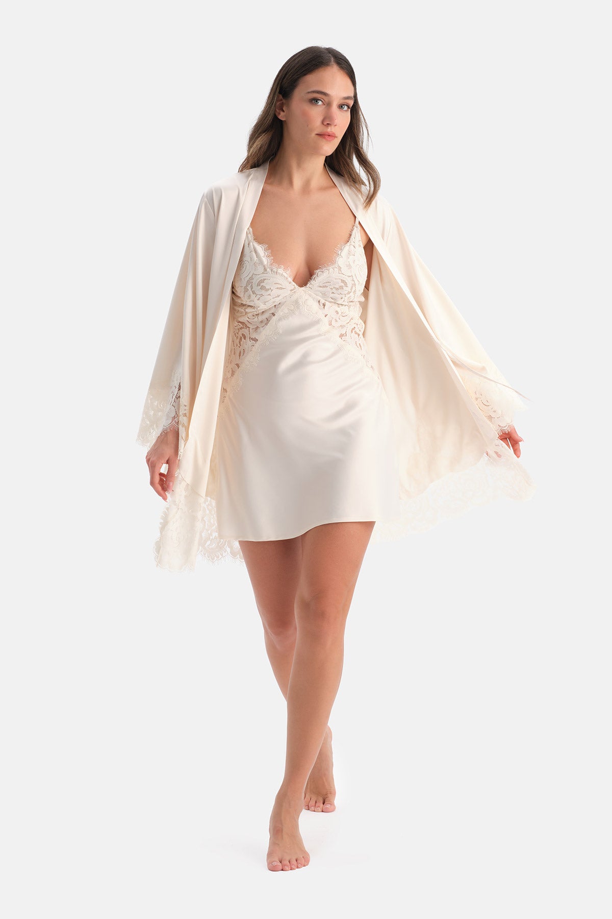 SATEN BRIDE DANTELLİ GECELİK