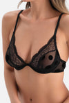 Siyah Dantel Detaylı Sütyen