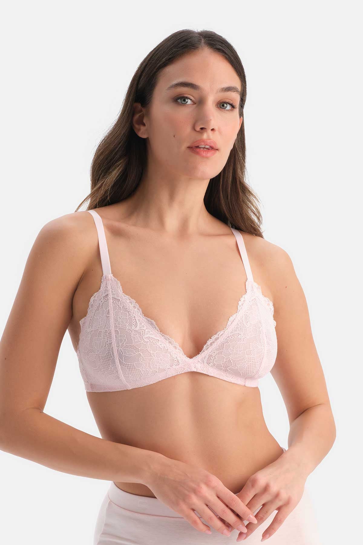 Pembe Dantel Detaylı Sütyen