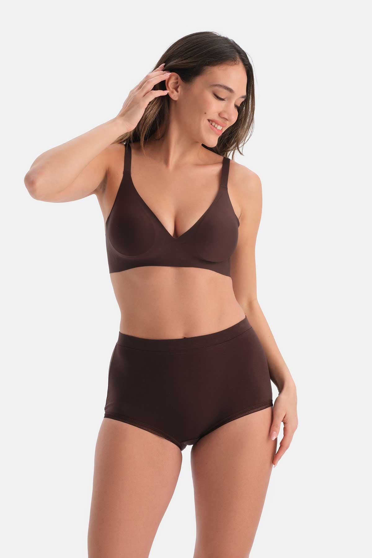 Kahverengi 1135KC Suzıe Balensiz Dikişsiz Sütyen