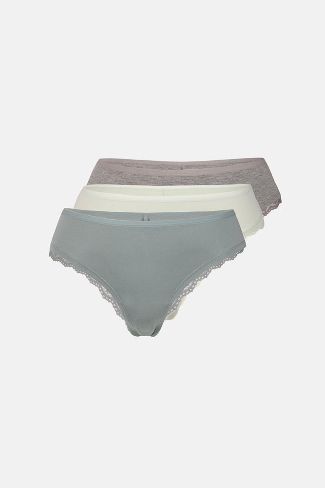 3'LÜ ARKASI DANTEL DETAYLI DÜZ BRAZILIAN KÜLOT