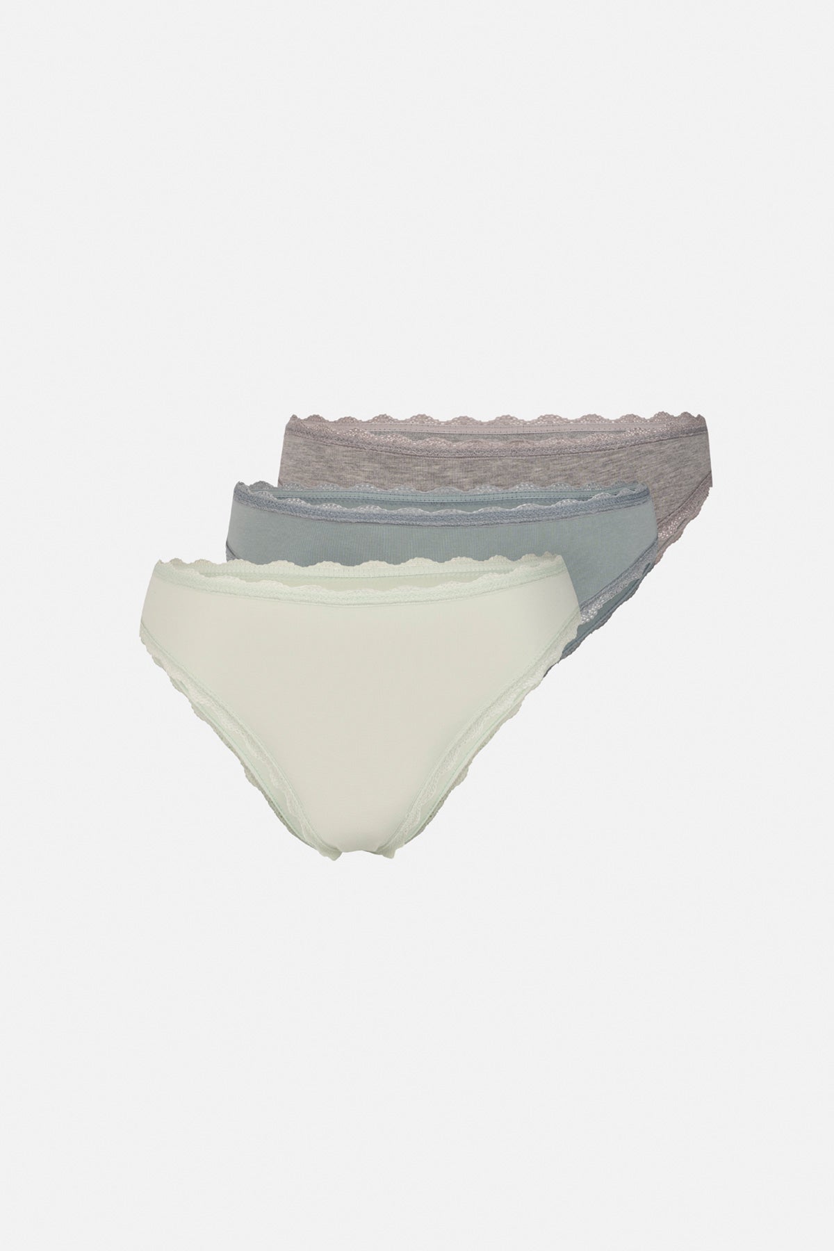 3'LÜ BEL VE PAÇA DANTEL DETAYLI DÜZ BRIEF KÜLOT