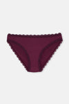 3'LÜ BEL VE PAÇA DANTEL DETAYLI DÜZ BRIEF KÜLOT