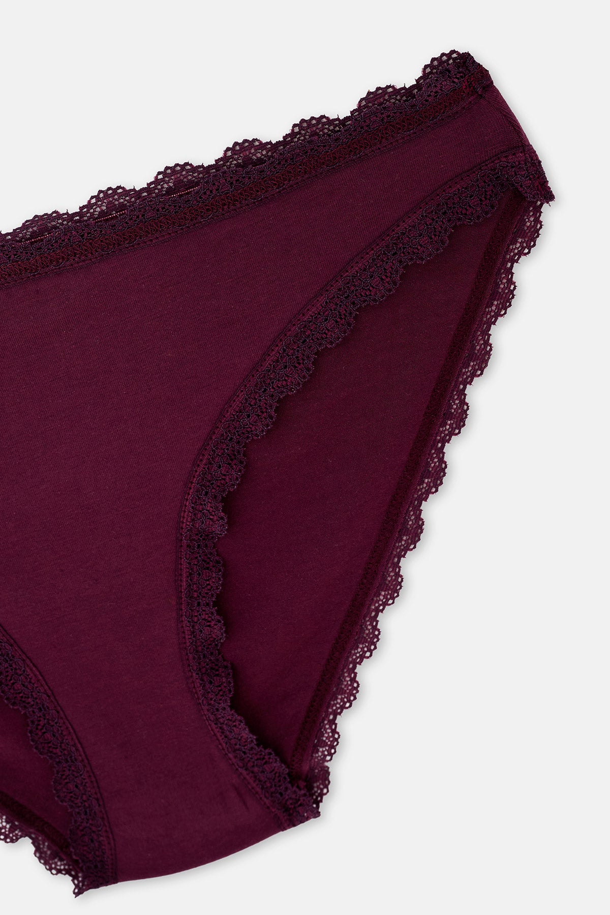 3'LÜ BEL VE PAÇA DANTEL DETAYLI DÜZ BRIEF KÜLOT